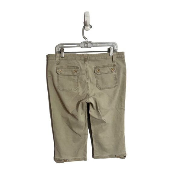 Mossissue vintage y2k 90s mossimo khaki capris adjustable buckle granola size 13 - Picture 2 of 7